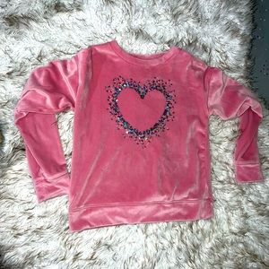 Girl sweater Velvet Sequin Heart size 10/11